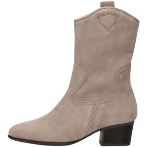 Gabor, Schoenen, Dames, Beige, 37 EU, Suède, Beige Cowboy Style Enkellaarsjes