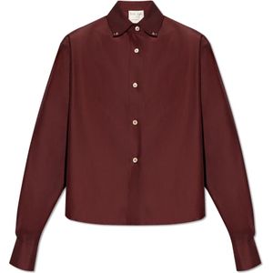Forte Forte, Blouses & Shirts, Dames, Rood, L, Katoen, Opgezette shirt