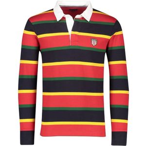 Gant, Gestreepte Rugby Kraag Trui Rood, Heren, Maat:M