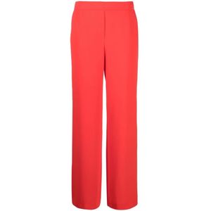 P.a.r.o.s.h., Rode Satijnen Straight Leg Broek Rood, Dames, Maat:M