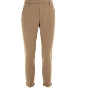 Dondup, Broeken, Heren, Bruin, W30, Wol, Kameel Wolmix Slim Fit Broek