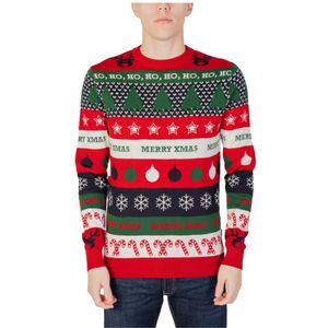 Only & Sons, Kerst Crew Gebreide Trui Rood, Heren, Maat:XL