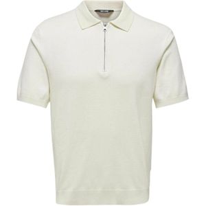 Only & Sons, Tops, Heren, Wit, L, Zip Polo Shirt Elevate Casual Style