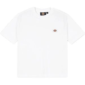 Dickies, Tops, Dames, Wit, M, Witte T-shirt met logo patch voor vrouwen