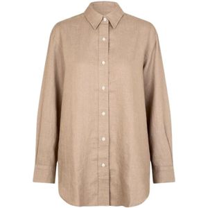 Samsøe Samsøe, Blouses & Shirts, Dames, Beige, S, Linnen, Shirts