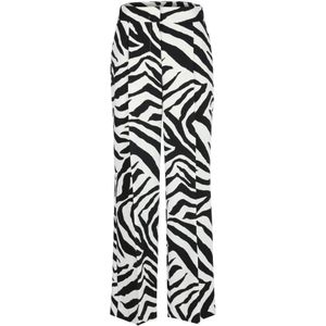 Marc Cain, Broeken, Dames, Veelkleurig, L, Leer, Wijde Zebra Print Broek