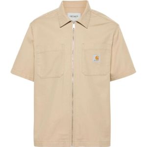 Carhartt Wip, Short Sleeve Shirts Beige, Heren, Maat:S