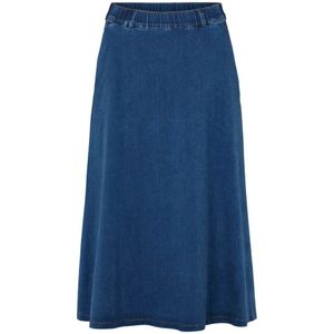 LauRie, Midi Skirts Blauw, Dames, Maat:2XL