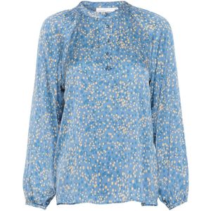 Karen by Simonsen, Indiekb Blouse met Polka Dot Print Blauw, Dames, Maat:M