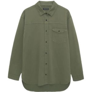 Anine Bing, Sloan Shirt - Army Green Groen, Dames, Maat:S