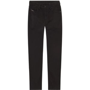 Diesel, Jeans, Heren, Zwart, W30 L30, Katoen, Slim-Fit Tapered Zwarte Jeans