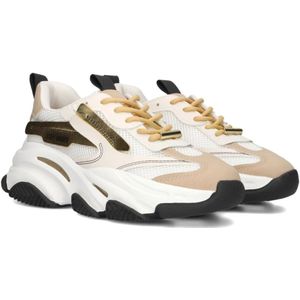 Steve Madden, Schoenen, Dames, Veelkleurig, 38 EU, Suède, Witte en Gouden Lage Sneakers