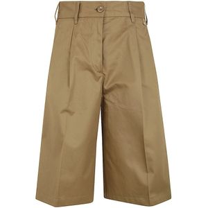 Herno, Korte broeken, Dames, Beige, 2Xs, Katoen, Witte Shorts voor Mannen en Vrouwen