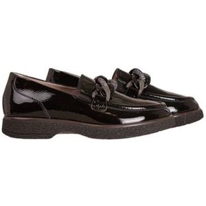 DL Sport, Schoenen, Dames, Zwart, 36 EU, Leer, Zwarte Loafer met Kettingdetail