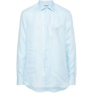 Etro, Overhemden, Heren, Blauw, 5Xl, Linnen, Blouses & Shirts