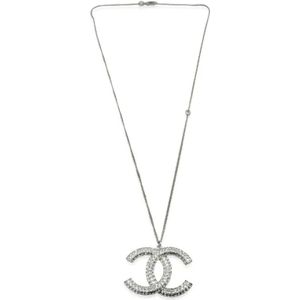 Chanel Vintage, Pre-owned Silver necklaces Grijs, Dames, Maat:ONE Size