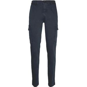 Replay, Broeken, Heren, Blauw, W36 L34, Cargo Broek met Verborgen Rits Zakken