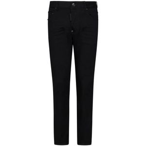 Dsquared2, Jeans, Heren, Zwart, L, Katoen, Zwarte Skater Skinny Jeans Aw 24