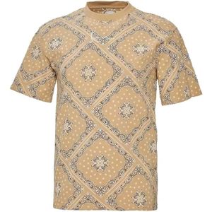 Karl Kani, Tops, Heren, Beige, M, Kleine Handtekening Paisley Overhemd