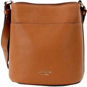 Kate Spade, Tassen, Dames, Bruin, ONE Size, Leer, Gingerbread Leren Bucket Crossbody Tas