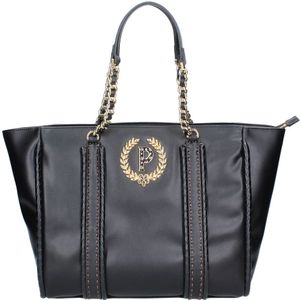 Pollini, Tassen, Dames, Zwart, ONE Size, Leer, Synthetisch leren dames tote tas