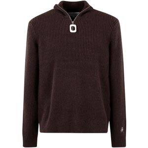 JW Anderson, Truien, Heren, Bruin, L, Half Zip Jumper