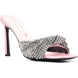 Sergio Rossi, Schoenen, Dames, Grijs, 36 EU, Rose Pink Crystal Mules