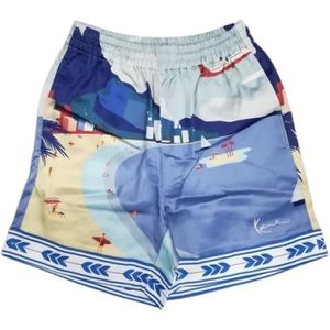 Karl Kani, Korte broeken, Heren, Blauw, XS, Resort shorts