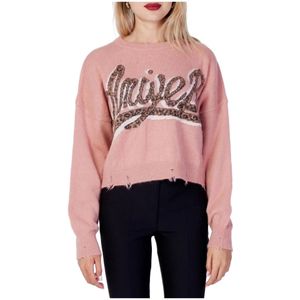 Aniye By, Truien, Dames, Roze, M, Polyester, Roze Print Gebreide Kleding voor Vrouwen