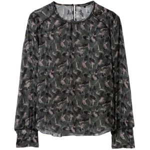 Luisa Cerano, Blouses & Shirts, Dames, Groen, L, Modieuze Camouflage Blouse