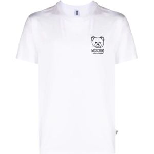 Moschino, Tops, Heren, Wit, L, Katoen, Witte Teddy Bear T-shirt