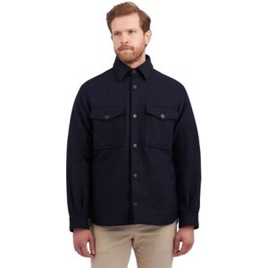 Brooks Brothers, Marineblauwe Wollen Blend Overshirt Jas Blauw, Heren, Maat:M