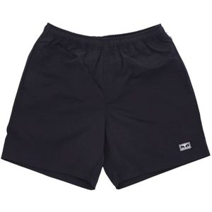 Obey, Korte broeken, Heren, Zwart, S, Nylon, Zwarte Nylon Herenshorts met Zakken