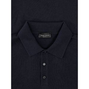 Roberto Collina, Tops, Heren, Blauw, L, Merino Polo Shirt