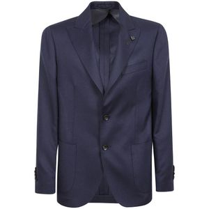 Lardini, Heren Special Line Drop 7 Regular Jas Blauw, Heren, Maat:L