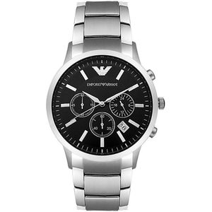 Emporio Armani, Accessoires, unisex, Grijs, ONE Size, Chrono Renato Large Horloge - Ar 2434