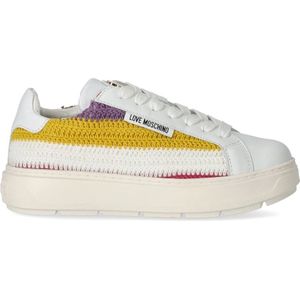 Love Moschino, Crochet Multicolor Sneaker Wit, Dames, Maat:39 EU