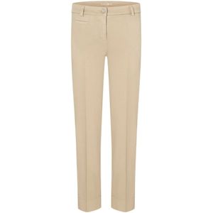 Cambio, Broeken, Dames, Beige, M, Katoen, Stijlvolle Cropped Jeans