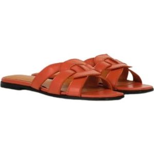 Summum Woman, Schoenen, Dames, Oranje, 36 EU, Leer, Gevlochten leren slippers