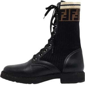 Fendi Vintage, Pre-owned, Dames, Zwart, 39 EU, Pre-owned Leather boots