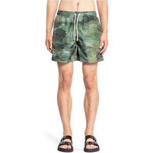 Palm Angels, Badkleding, Heren, Groen, L, Camo Zwemshort Militaire Stijl