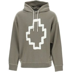 Marcelo Burlon, Sweatshirts & Hoodies, Heren, Groen, XS, Katoen, Groene Katoenen Sweatshirt met Capuchon