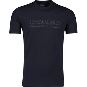 Cavallaro, Tops, Heren, Blauw, 3Xl, Katoen, Donkerblauw T-shirt Slim Fit
