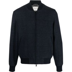 Circolo 1901, Sweatshirts & Hoodies, Heren, Blauw, S, Wol, Blauwe geruite wollen jas