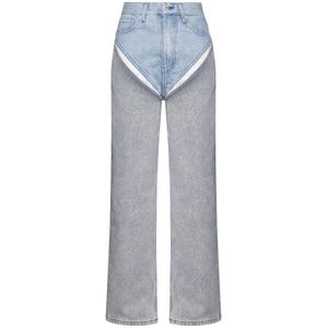 Y/Project, Jeans, Dames, Grijs, 2Xs, Katoen, Cut Out Evergreen Jeans