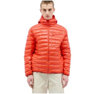 Moncler, Jassen, Heren, Oranje, XL, Lichtgewicht Gewatteerde Donsjas