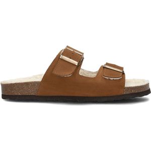 Lina Locchi, Schoenen, Dames, Bruin, 38 EU, Suède, Suède Slippers met Gespsluiting