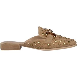 Alma EN Pena, Schoenen, Dames, Bruin, 38 EU, Leer, Studded Flat Mules