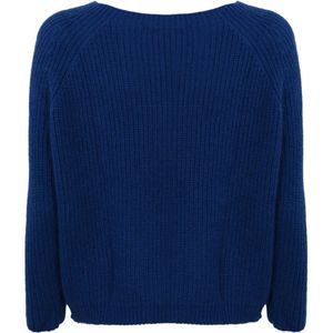 Max Mara Weekend, Truien, Dames, Blauw, L, Polyester, Blauwe Mohair Trui Raglan Mouwen