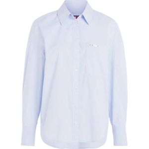 Tommy Hilfiger, Blouses & Shirts, Dames, Blauw, M, Katoen, Oversize Tommy Jeans Shirt